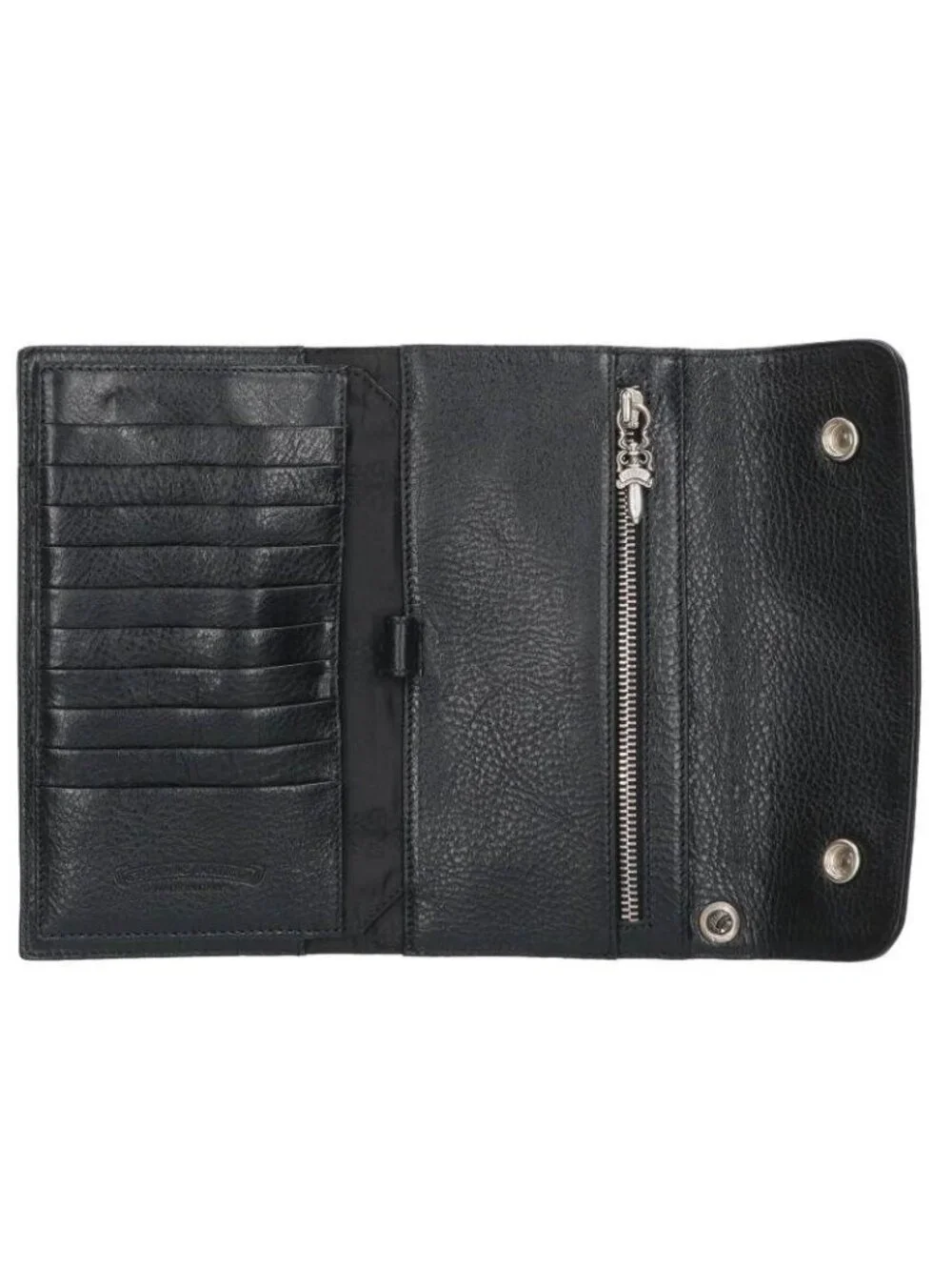 Chrome Hearts Wave Cross Ball Button Leather Wallet